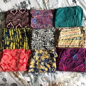 Bundle of 9 LuLaRoe Leggings; OS
